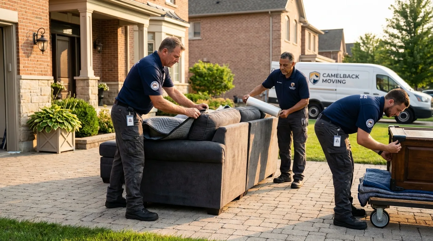 Large estate moving crew wrapping furniture in Lawrenceburg, KY