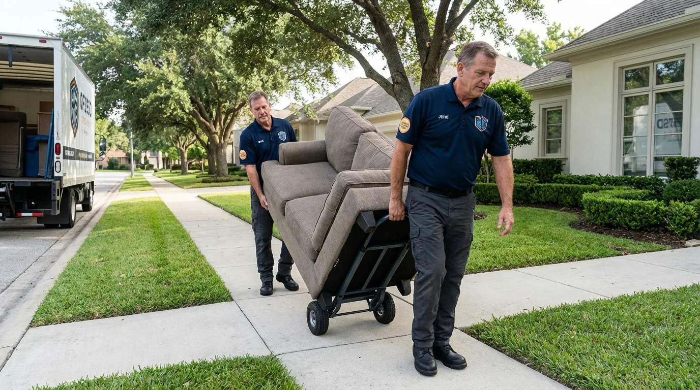 Local residential moving crew loading furniture in Lawrenceburg, KY